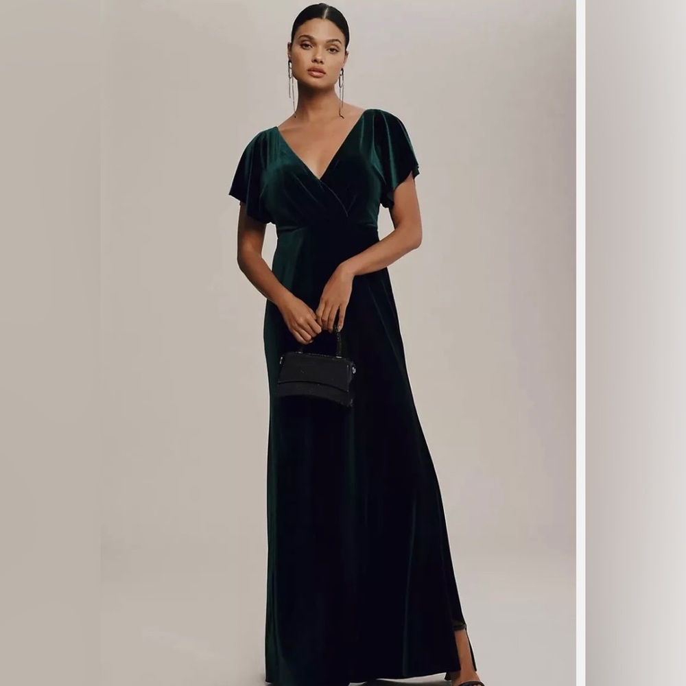 Jenny Yoo Collection special occasion dress (velvet emerald green)  NWT